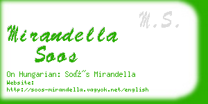 mirandella soos business card